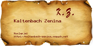 Kaltenbach Zenina névjegykártya